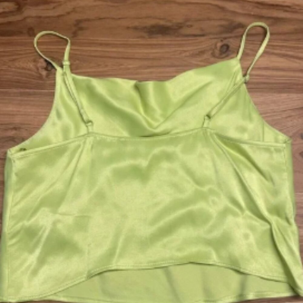 Zara boat neck tank green yellow size XS - Picture 4 of 4